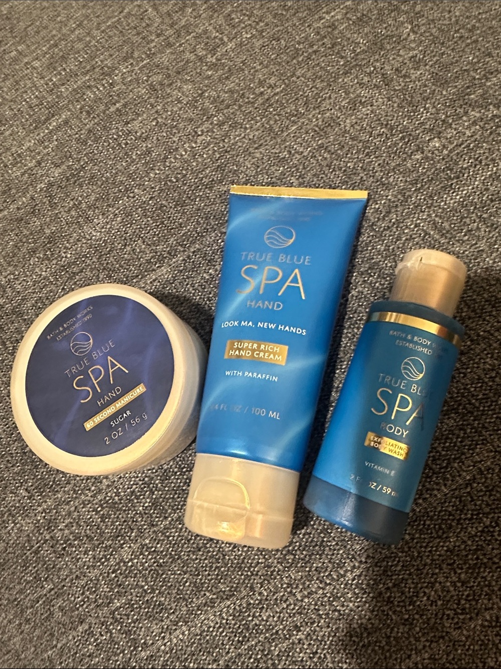 Bath & Body Works True Blue Spa Hydrating Set - Blue & Gold Accents